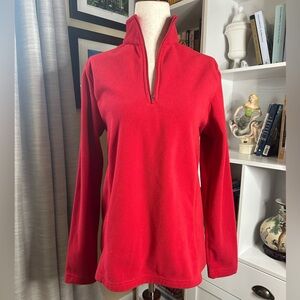 Lands' End Vibrant Red Fleece Pullover